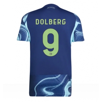 Ajax Kasper Dolberg #9 Maglia Gara Trasferta Repliche 2025-26 Maniche Corte